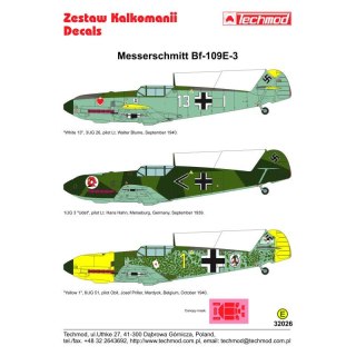 Techmod 32026 Messerschmitt Bf-109E-3