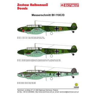 Techmod 32042 Messerschmitt Bf-110C/D