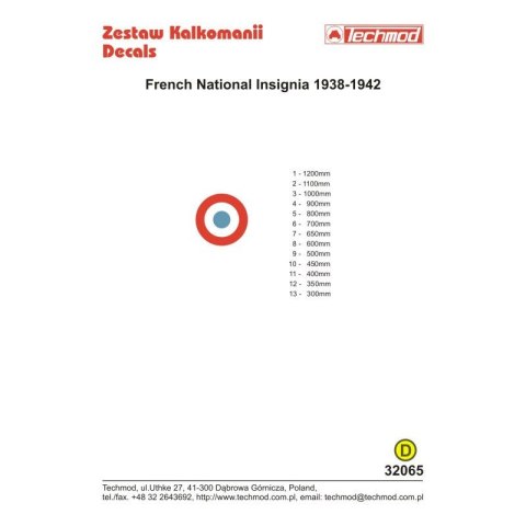 Techmod 32065 French National insignia Techmod 32065 French National insignia