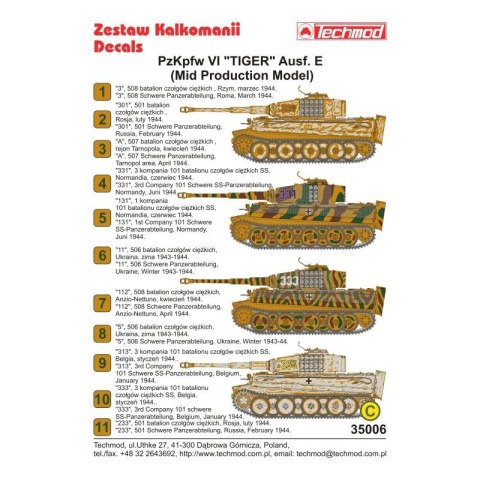 Techmod 35006 Pzkpfw VI TIGER I Mid