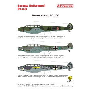 Techmod 48011 Messerschmitt Bf-110C