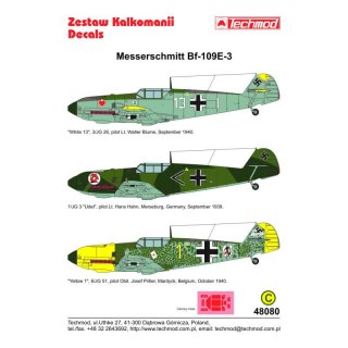 Techmod 48080 Messerschmitt Bf-109E-3