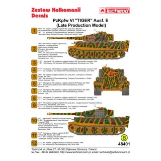 Techmod 48401 Pzkpfw VI Tiger Late