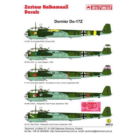 Techmod 48812 Dornier Do-17Z Techmod 48812 Dornier Do-17Z