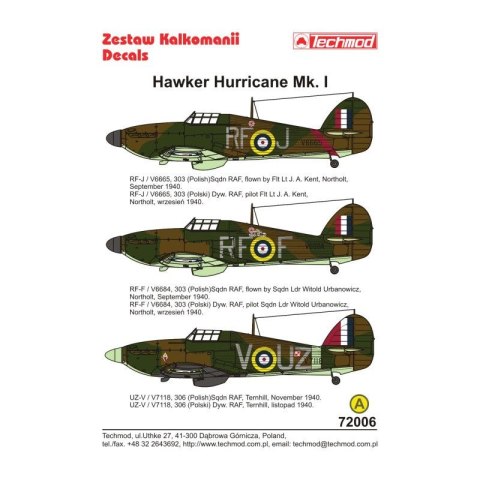 Techmod 72006 Hurricane Mk I