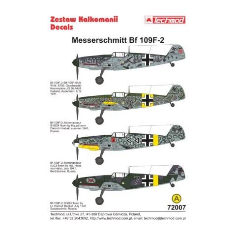 Techmod 72007 Messerschmitt Bf-109F-2