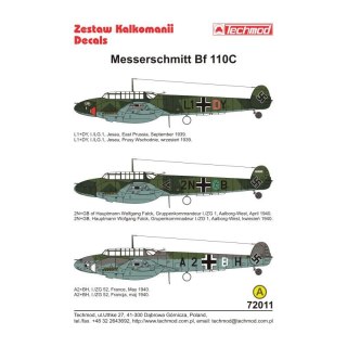 Techmod 72011 Messerschmitt Bf 110C