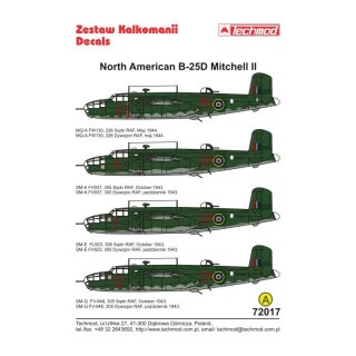 Techmod 72017 B-25D Mitchell II