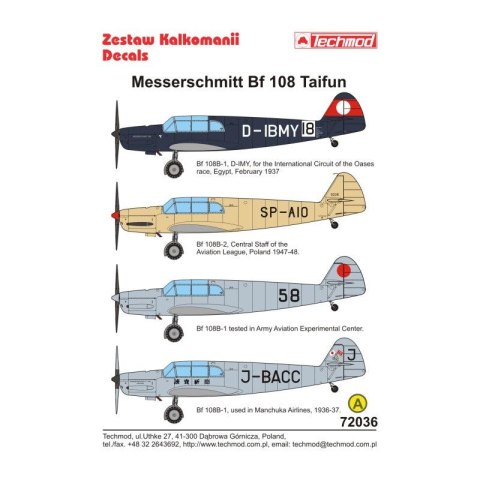 Techmod 72036 Messerschmitt Mf-108 Taifun Techmod 72036 Messerschmitt Mf-108 Taifun