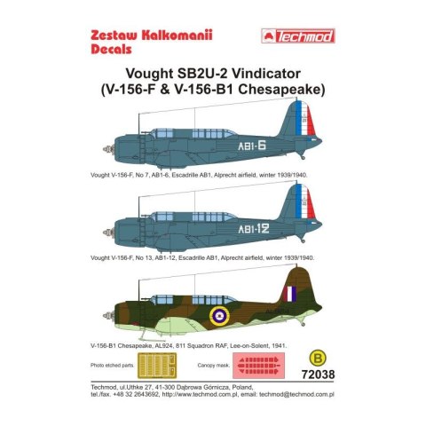 Techmod 72038 Vindicator SB2-U Techmod 72038 Vindicator SB2-U