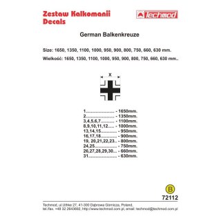 Techmod 72112 German Balkenkreuze