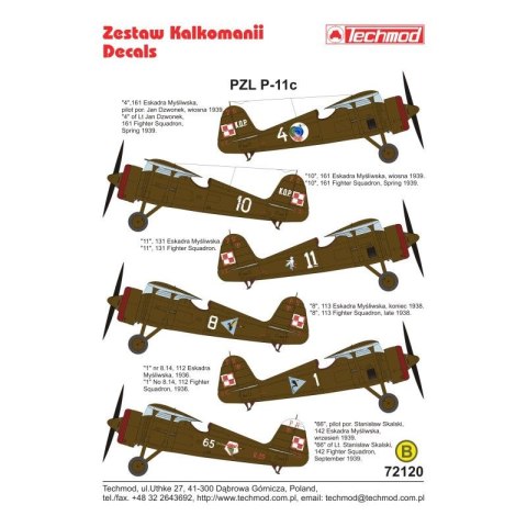 Techmod 72120 PZL P.-11c Techmod 72120 PZL P.-11c