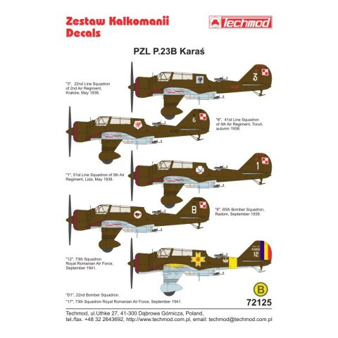 Techmod 72125 PZL-23B Karaś Techmod 72125 PZL-23B Karaś