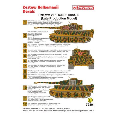 Techmod 72801 Pzkpfw VI TIGER I Late Techmod 72801 Pzkpfw VI TIGER I Late