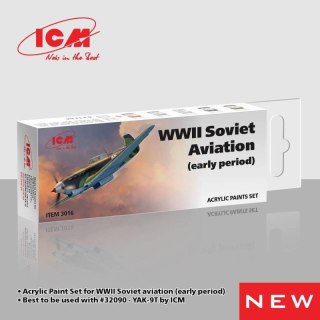 ICM 3016 Acrylic Paint Set for WWII Soviet aviation (early period)