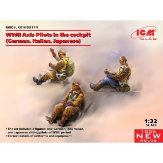 ICM 32111 WWII Axis Pilots in the cockpit (German, Italian, Japanese) (100% new molds)