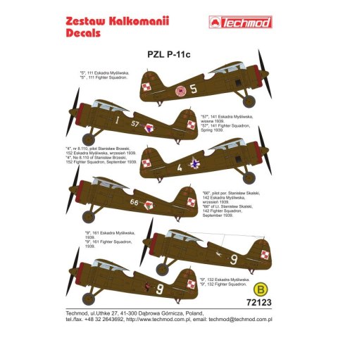 Techmod 72123 PZL P.-11c Techmod 72123 PZL P.-11c
