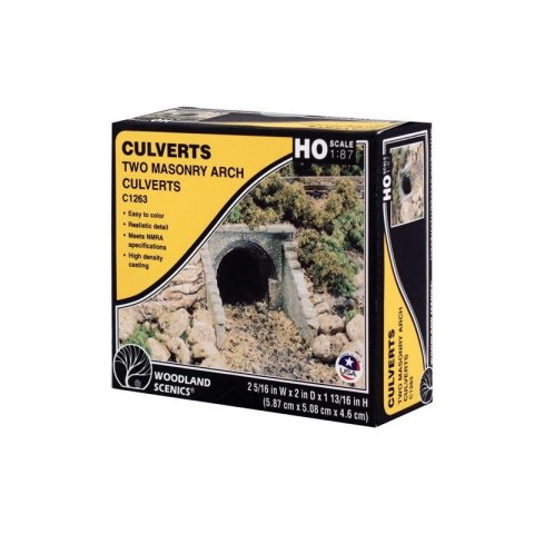 Woodland WC1263 Ho Scale Culvert Masonry Arch 2 E