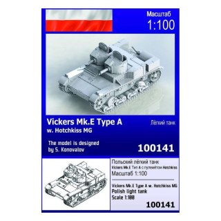 Zebrano Z100-141 Vickers Mk.E Type A w. Hotchkiss MG Polish Light Tank