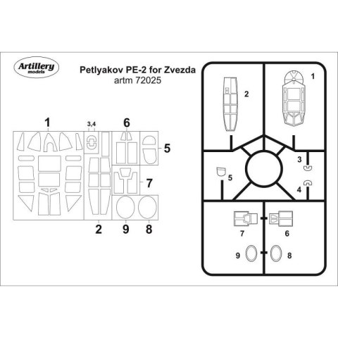 Fly ARTM72025 Petlyakow Pe-2 for Zvezda maska 1/72