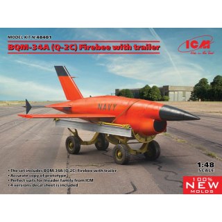 ICM 48401 BQM-34A (Q-2C) Firebee with trailer (1 airplane and trailer)