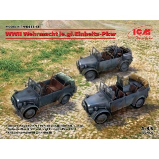 ICM DS3513 WWII Wehrmacht le.gl.Einheitz-Pkw (le.gl.Pkw Kfz.1,le.gl.Einheitz-Pkw Kfz.2, le.gl.Einheitz-Pkw Kfz.4)