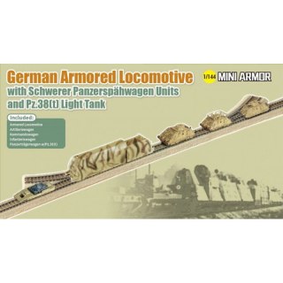 Dragon 14151 German Armored Locomotive w/Schwerer Panzerspahwagen Units and Pz.38(t) Light Tank 1/144