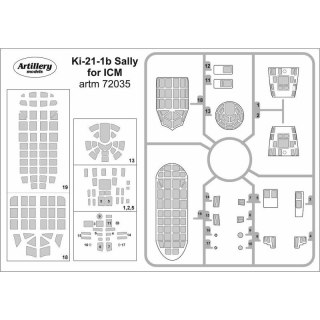 Fly ARTM72035 Mask for Ki-21-1b Sally (ICM)