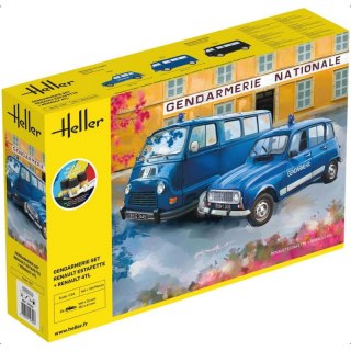 Heller 52325 STARTER KIT Gendarmerie Set Renault Estafette + Renault 4TL