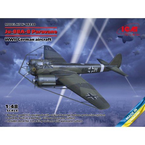 ICM 48230 Ju-88A-8 Paravane, WWII German aircraft