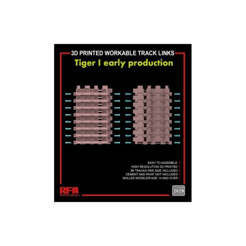 RFM 2029 3D Printed workable track links for Tiger I Early