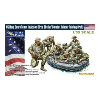 Gecko Models 35GM0060 US Navy Seals Team In Action Circa 90s (w/ Combat Rubber Raiding Craft)