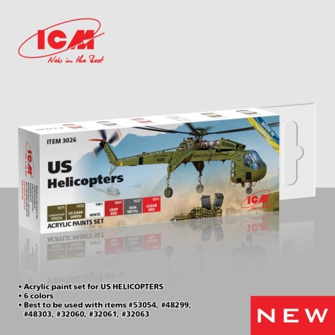 ICM 3026 Acrylic Paints Set U.S. Helicopters ICM 3026 Acrylic Paints Set U.S. Helicopters