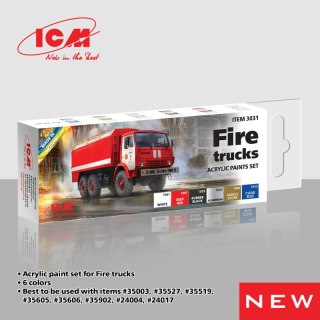 ICM 3031 Acrylic Paints Set Fire Trucks