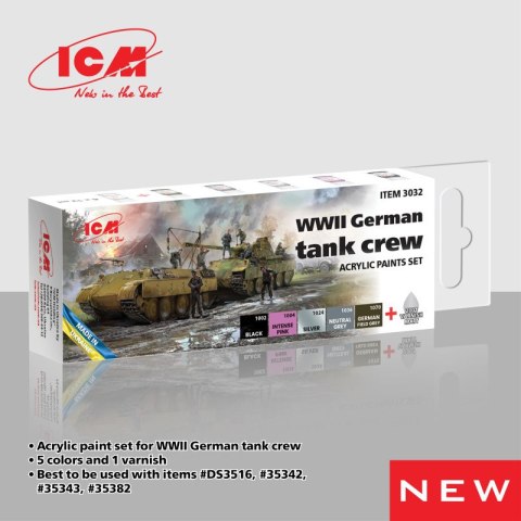ICM 3032 Acrylic Paints Set WWII German Tank Crew ICM 3032 Acrylic Paints Set WWII German Tank Crew