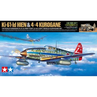 Tamiya 25203 1/48 Kawasaki Ki-61-Id Hien (Tony) & 4x4 Light Vehicle Kurogane Set