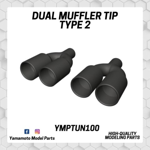 Yamamoto YMPTUN100 Dual Muffler tip Type 2 Yamamoto YMPTUN100 Dual Muffler tip Type 2
