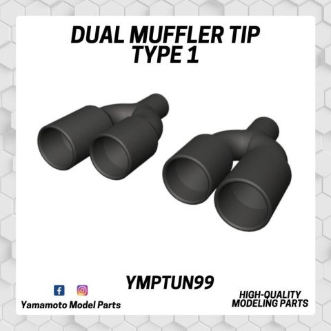 Yamamoto YMPTUN99 Dual Muffler tip Type 1 Yamamoto YMPTUN99 Dual Muffler tip Type 1