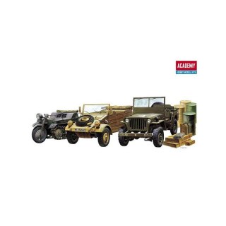 Academy 13416 Jeep + Kettenkrad + Kubelwagen - 1/72