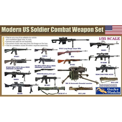 Gecko Models 35GM0082 Modern US Soldier Combat Weapon Set