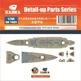 Kajika KM71009 WWI IJN Battlecruiser Hiei 1915 Wooden Deck Sheet