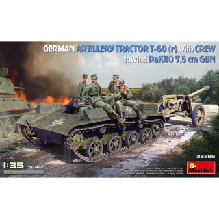 Mini Art 35395 T-60 (r) German Artillery Tractor with Crew towing PaK40 7,5 cm Gun