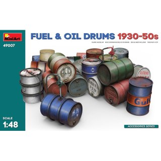 Mini Art 49007 1/48 Fuel & Oil Drums 1930-50's
