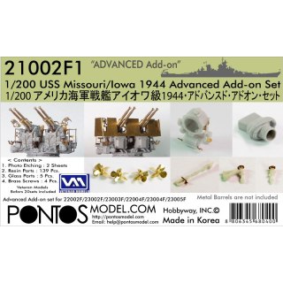 Pontos 21002F1 USS Misouri/Iowa 1944 Advanced Add-on Set 1/200