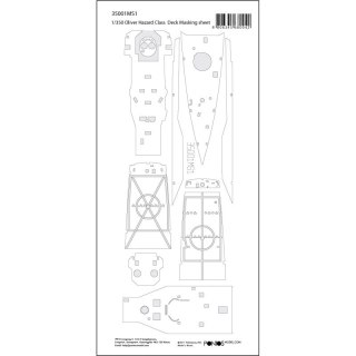 Pontos 35001MS1 USS Oliver Hazard Perry Class Deck Masking Sheet 1/350