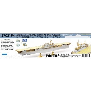 Pontos 37031FN USS CV-6 Enterprise 1942 Detail up set (Teak Tone) 1/350