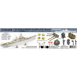 Pontos 37034FB USS BB-63 Missouri 1945 Detail up set for HB (20B Deck Blue) 1/350