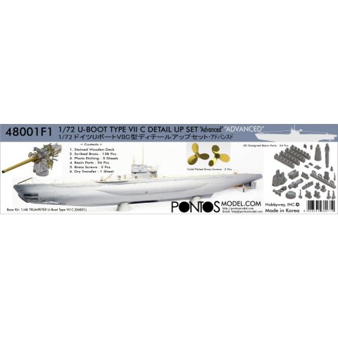 Pontos 48001F1 U-Boot Type VII C Detail up set 1/48 Pontos 48001F1 U-Boot Type VII C Detail up set 1/48