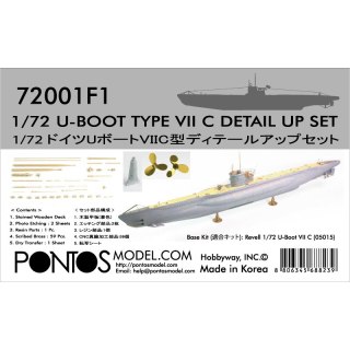 Pontos 72001F1 U-Boot Type VII C Detail up set 1/72