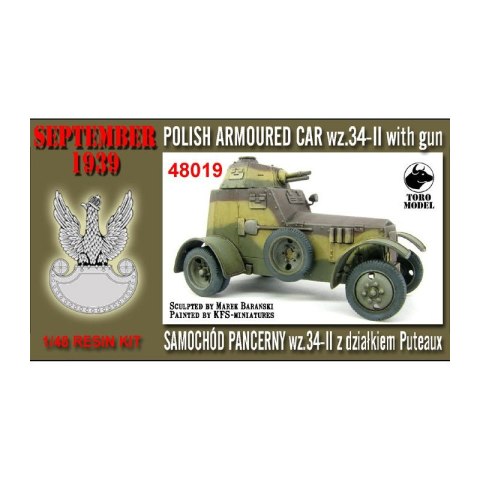 Toro 48019 1/48 Samochód Pancerny wz.34-II z Działkiem Puteaux